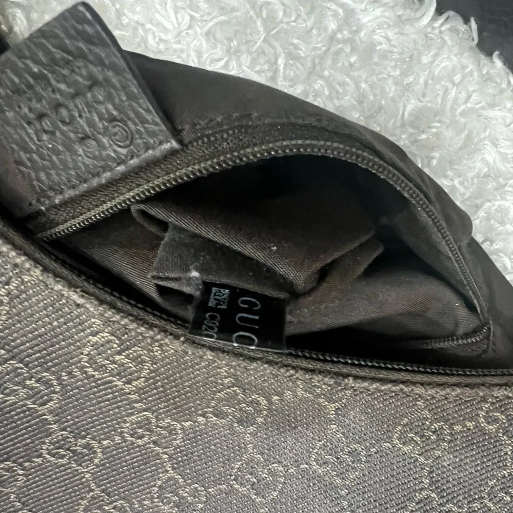 GUCCI Brown GG Canvas Hobo Handbag